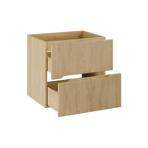 Ensemble Nordic Chêne Meuble Suspendu Sous Vasque Avec Plan 60 Cm Et Colonne 35 X 170 Cm