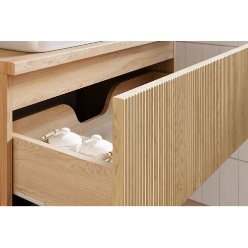 Meuble Suspendu Sous Vasque 60 Cm Nordic Chêne Cremona Avec Plan Et Vasque Beyond