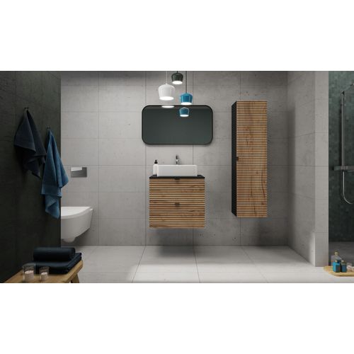 Plan De Toilette En Noir – Finition Mate – 60 Cm – Compatible Vena / Flow / Madis