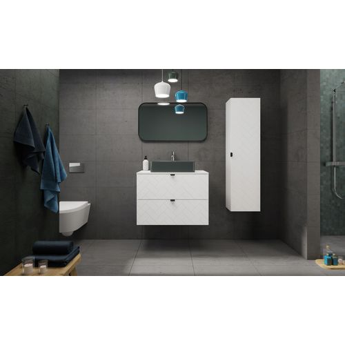 Plan De Toilette En Blanc – Finition Mate – 80 Cm – Compatible Vena / Flow / Madis