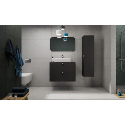 Plan De Toilette En Noir – Finition Mate – 80 Cm – Compatible Vena / Flow / Madis
