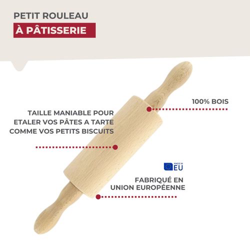 Petit Rouleau à Pâtisserie En Bois 23,5 Cm Fackelmann Wood Edition
