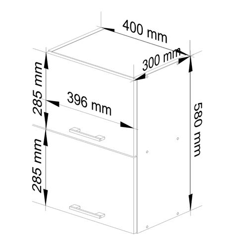 Meuble De Cuisine Haut W40 Oliwia G2 Modulable Blanc 40 Cm 2 Portes Façade Blanche 2 Étagères