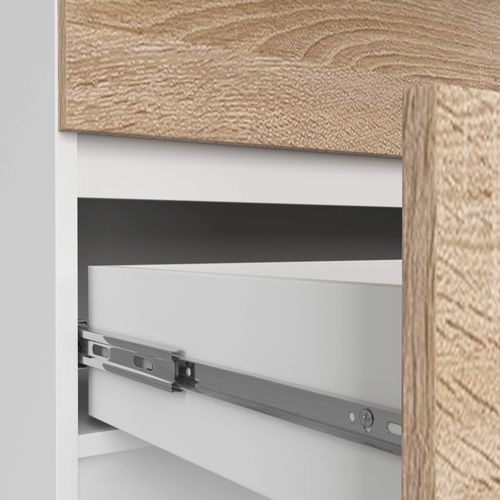 Grande Commode Pour Le Salon Akord K160 Blanche 160 Cm 10 Tiroirs Façade Chêne Sonoma 160x40x121 Cm