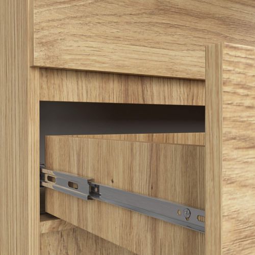 Grande Commode Pour Le Salon K160 Chêne Artisan 160 Cm 10 Tiroirs Façade Chêne Artisan