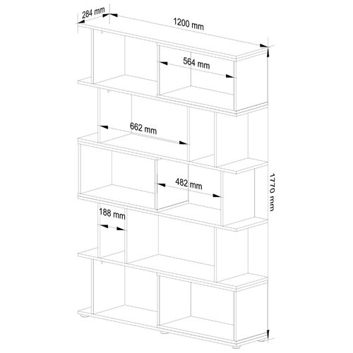 Étagère Fix Chêne Sonoma 120 Cm Façade Chêne Sonoma 10 Étagères 120x28,4x177 Cm