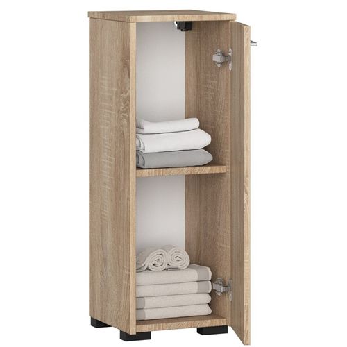 Armoire Salle De Bains Fin Chêne Sonoma 30 Cm 1 Porte Façade Chêne Sonoma 2 Étagères 30x30x85