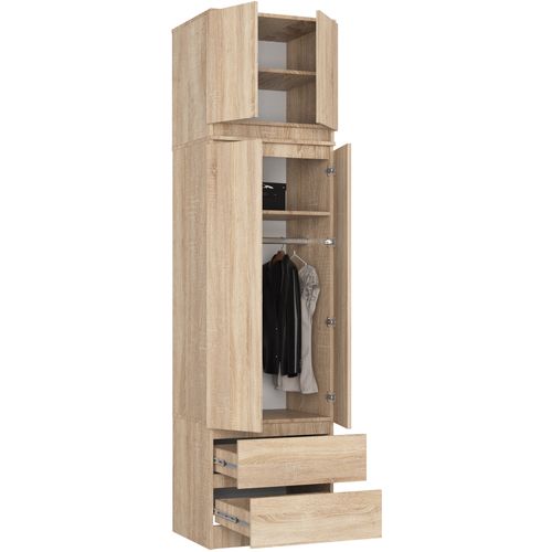 Armoire Avec Surmeuble Akord S60 Chêne Sonoma 60 Cm 2 Portes 2 Tiroirs Façade Chêne Sonoma