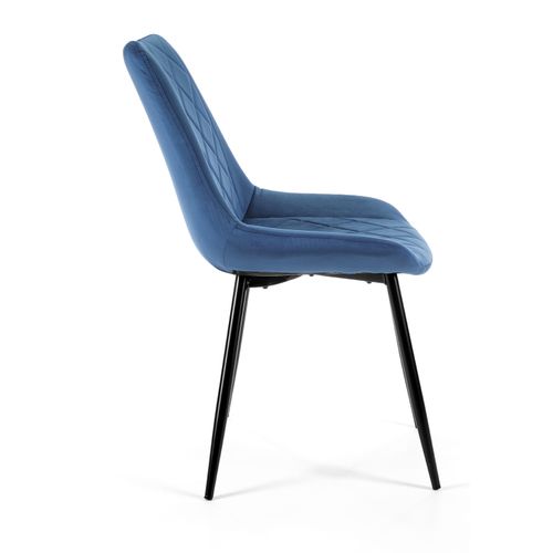 Lot De 4 Chaises Matelassées De Salle à Manger En Velours Sj.0488 Bleu