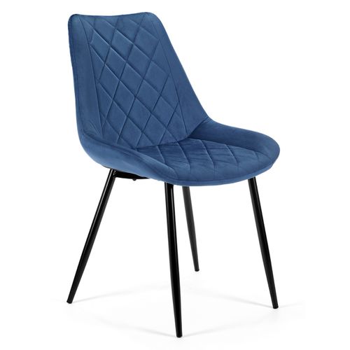 Lot De 4 Chaises Matelassées De Salle à Manger En Velours Sj.0488 Bleu