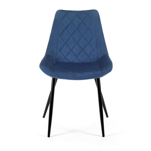 Lot De 4 Chaises Matelassées De Salle à Manger En Velours Sj.0488 Bleu