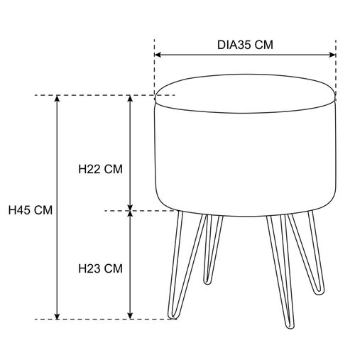 Pouf De Rangement Avec Couvercle Lili Velour Colour Beige Hauteur 45 Cm