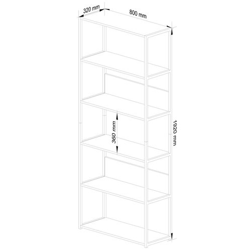 Étagère Industrielle Blanche 80 Cm Façade Chêne Sonoma 6 Étagères 80x32x192 Cm