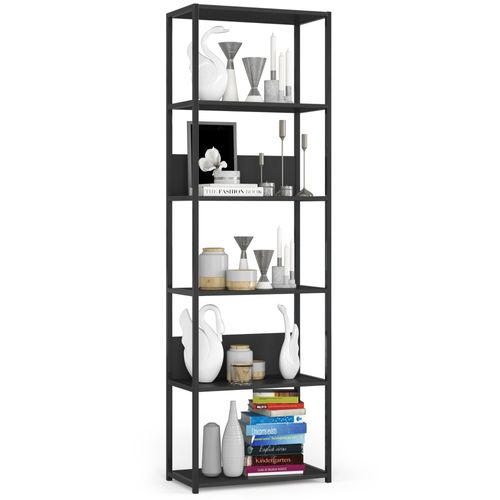 Étagère Murale Industrielle Sur Pied Noire 60 Cm 6 Étagères 60x32x192 Cm