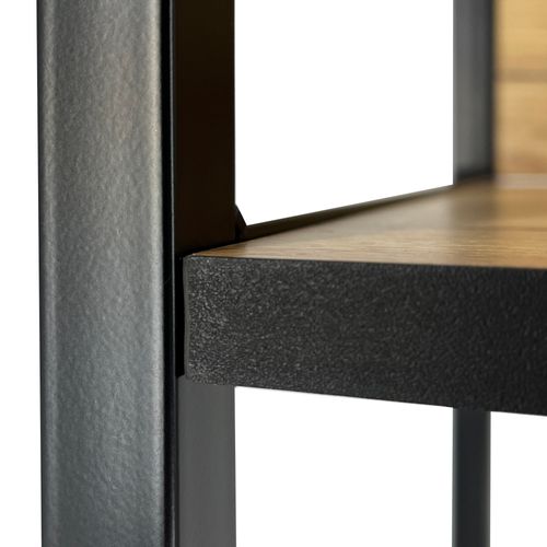 Étagère Murale Industrielle Sur Pied Akord Noire, Chêne Artisan 6 Étagères 70x32x192 Cm