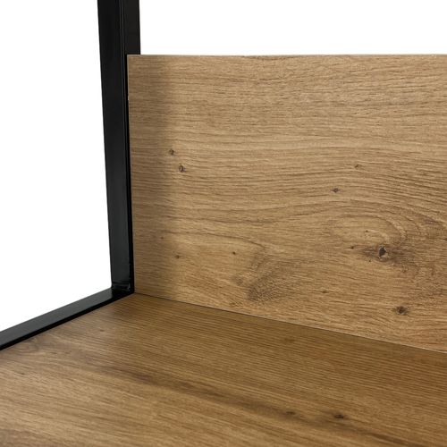 Étagère Murale Industrielle Sur Pied Akord Noire, Chêne Artisan 6 Étagères 70x32x192 Cm