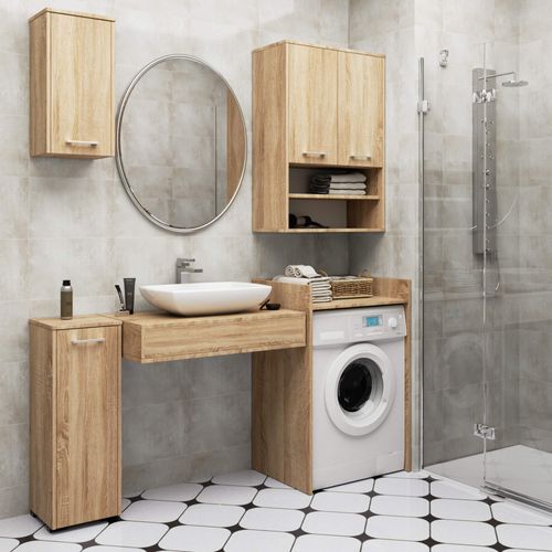 Meuble Pour Lave-linge Fin Chêne Sonoma 64 Cm 1 Étagère 64x50x98 Cm