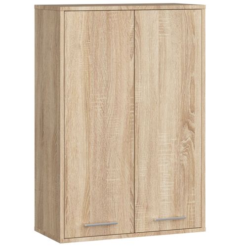 Armoire Salle De Bains Suspendue Fin Chêne Sonoma 64 Cm 2 Portes Pleine Chêne Sonoma 64x30x94 Cm
