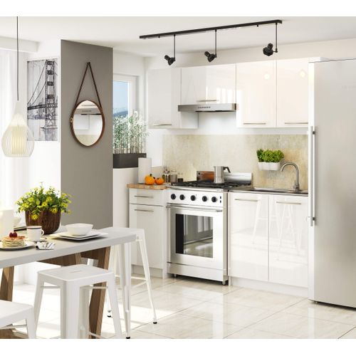 Meuble De Cuisine Bas S40 Oliwia Modulable Blanc 40 Cm 1 Porte 1 Tiroir Façade Blanche Brillante