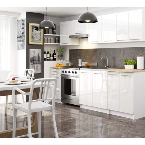 Meuble De Cuisine Bas S40 Oliwia Modulable Blanc 40 Cm 1 Porte 1 Tiroir Façade Blanche Brillante