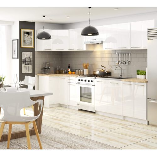 Meuble De Cuisine Bas S60 Oliwia Modulable Blanc 60 Cm 3 Tiroirs Façade Blanche Brillante 60x46x85