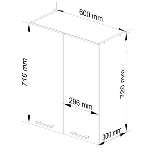 Meuble De Cuisine Haut W60 Oliwia Modulable Blanc 60 Cm 2 Portes 2 Étagères 60x30x72 Cm