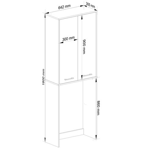 Meuble Pour Machine à Laver Fin Chêne Sonoma 2 Portes Façade Chêne Sonoma 4 Étagères 64x30x180