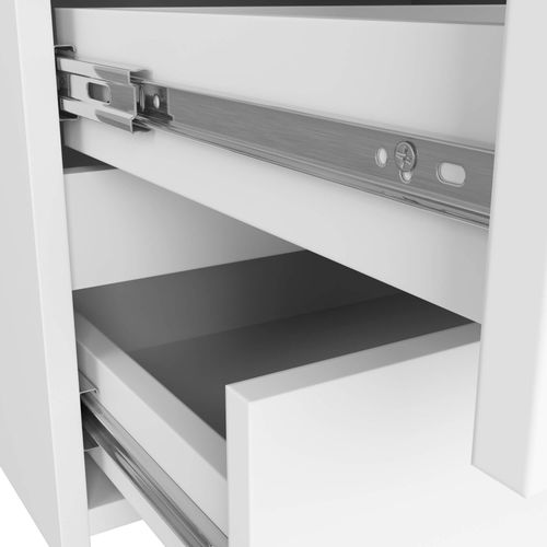 Petite Commode Cl100 Blanche 100 Cm 6 Tiroirs Façade Blanche 100x35x57 Cm