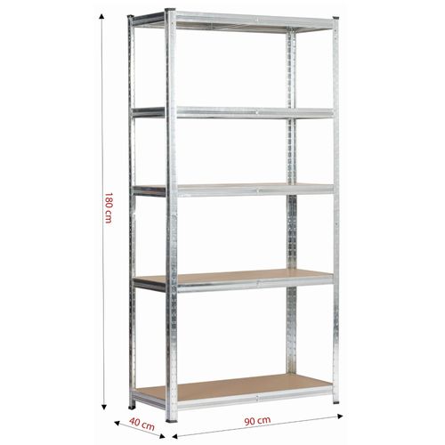 Étagère Modulable 90 Cm Acier Galvanisé Charge Maximale 875kg - L90xp40xh180 Cm