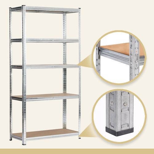 Étagère Modulable 90 Cm Acier Galvanisé Charge Maximale 875kg - L90xp40xh180 Cm