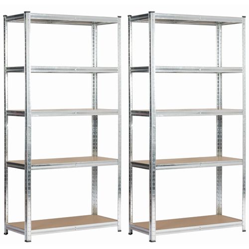 Lot De 2 Étagères Modulables 90 Cm Acier Galvanisé Charge Maximale 875kg - L90xp40xh180 Cm