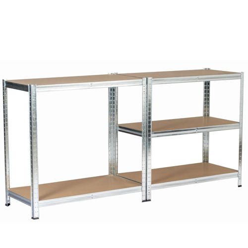 Lot De 2 Étagères Modulables 90 Cm Acier Galvanisé Charge Maximale 875kg - L90xp40xh180 Cm