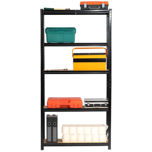 Étagère Modulable 90 Cm Acier Noirci Charge Maximale 875kg - L90xp30xh180 Cm