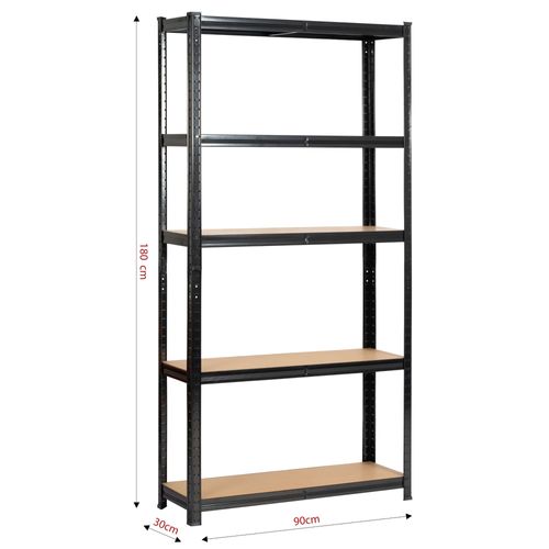 Étagère Modulable 90 Cm Acier Noirci Charge Maximale 875kg - L90xp30xh180 Cm