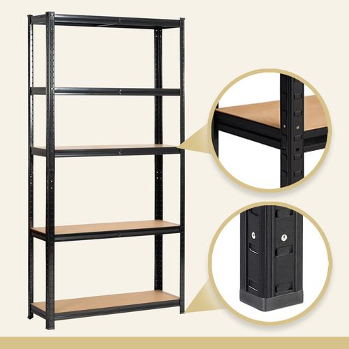 Étagère Modulable 90 Cm Acier Noirci Charge Maximale 875kg - L90xp30xh180 Cm
