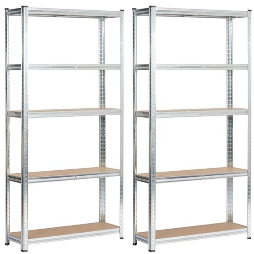 Lot De 2 Étagères Modulables 90 Cm Acier Galvanisé Charge Maximale 875kg - L90xp30xh180 Cm