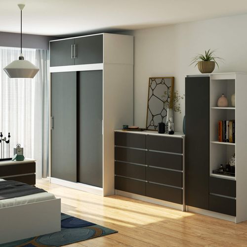 Akord Haut Pour Armoire Blanc/gris Graphite 150x60x45