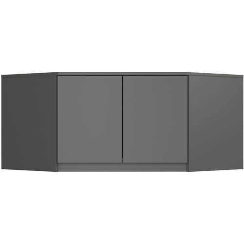 Surmeuble Pour Armoire S100 Gris Graphite 100 Cm 2 Portes 3 Étagères 100x50x55 Cm