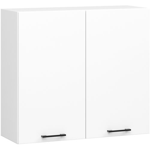 Meuble De Cuisine Haut W80 H720 Blanche 2 Portes, 2 Étagères 72x80x30 Cm