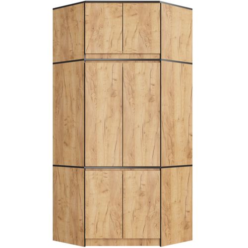 Armoire D'angle Avec Surmeuble S100 Chêne Craft 100 Cm 6 Portes 100x50x235 Cm