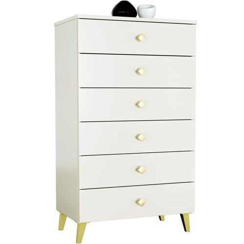 Commode Mobi Cachemire 60 Cm 6 Tiroirs Façade Cachemire 60x37x104 Cm