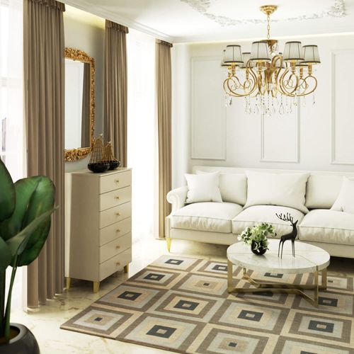 Commode Mobi Cachemire 60 Cm 6 Tiroirs Façade Cachemire 60x37x104 Cm