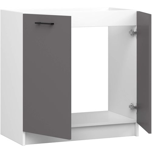 Armoires De Cuisine Basse S80 Pour Évier Oliwia Blanc, Gris Graphite 2 Portes 80x46x82 Cm