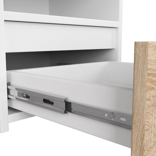 Akord Chevet De Rangement Blanc Et Chêne Sonoma Design Contemporain 40x35x40