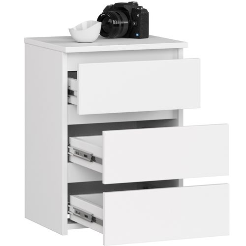 Akord Chevet Bas De Rangement Finition Blanche Style Moderne 40x35x57