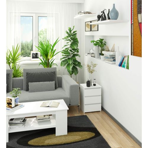 Akord Chevet Bas De Rangement Finition Blanche Style Moderne 40x35x57