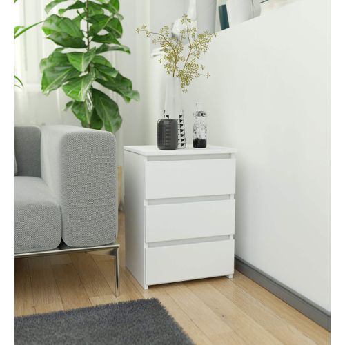 Akord Chevet Bas De Rangement Finition Blanche Style Moderne 40x35x57