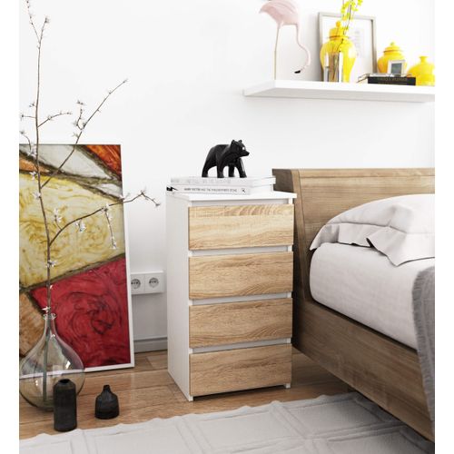 Akord Dressoir Bas Blanc/chêne Sonoma 40x35x74