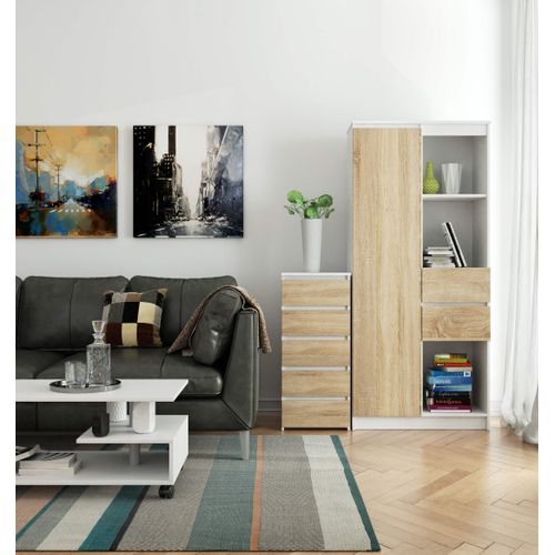 Commode Blanc/chêne Sonoma 40x35x92