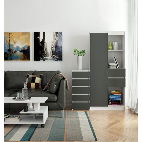 Commode Blanc/gris Graphite 40x35x92